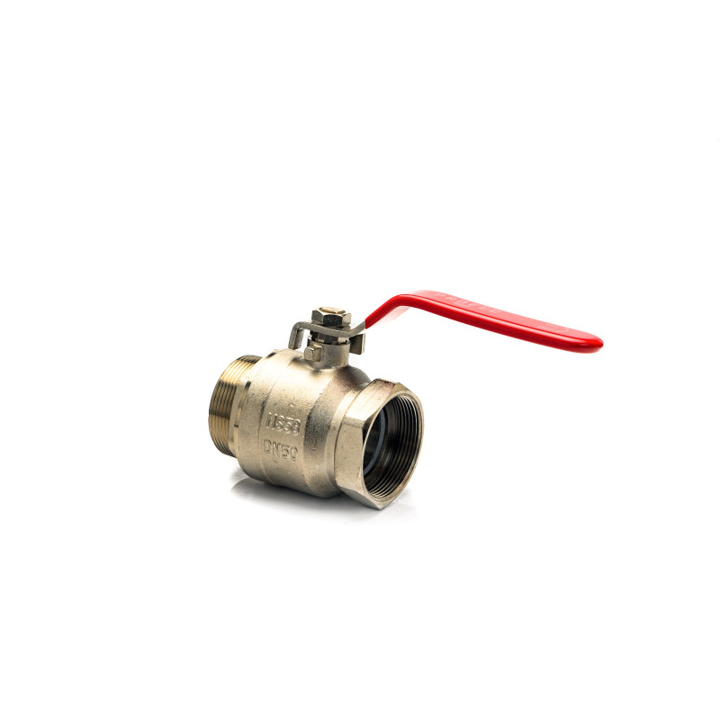 Zawór kulowy 1  nyplowy rączka czerwona